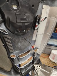 egg crate foam insulation stripped from hood to prep for vent install.jpg
